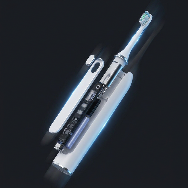 White toothbrush structure illustration